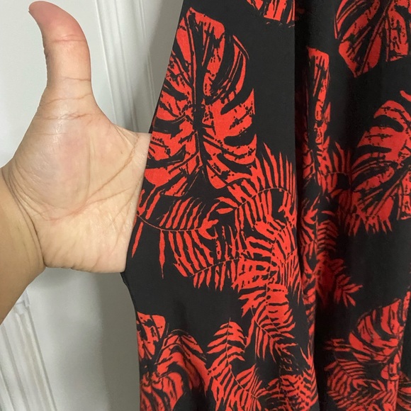 2- Red-Black Tropical Harem Jumpsuit - Picture 8 of 10